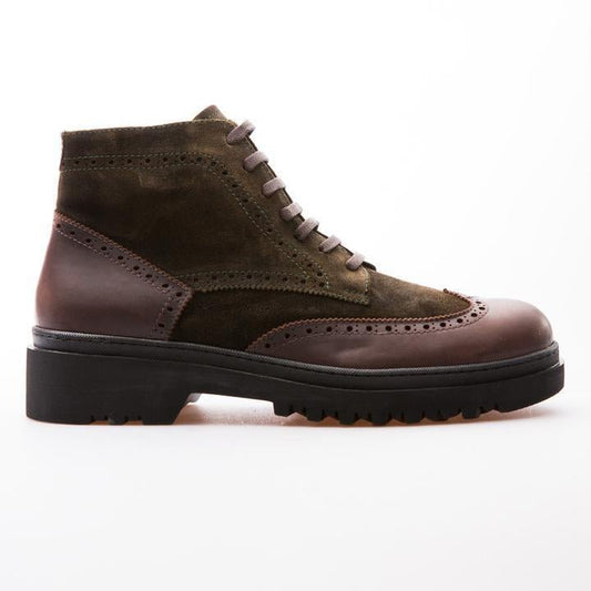 HAROLD - KHAKI & BROWN - WAXY SUEDE & CALF LEATHER - jameswhite001