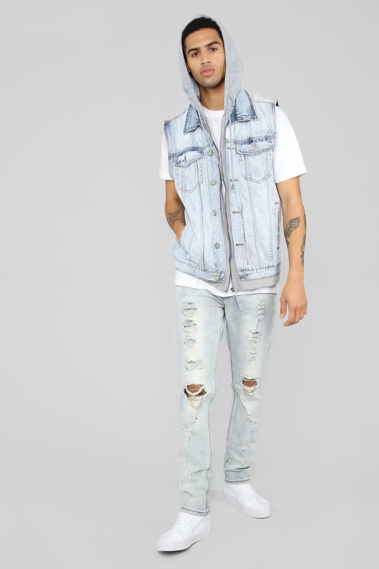 Harringford Denim Vest - Ice Blue - jameswhite001