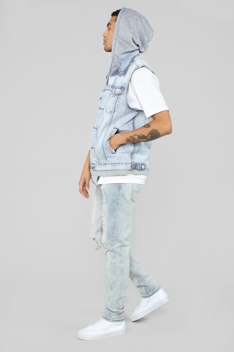 Harringford Denim Vest - Ice Blue - jameswhite001