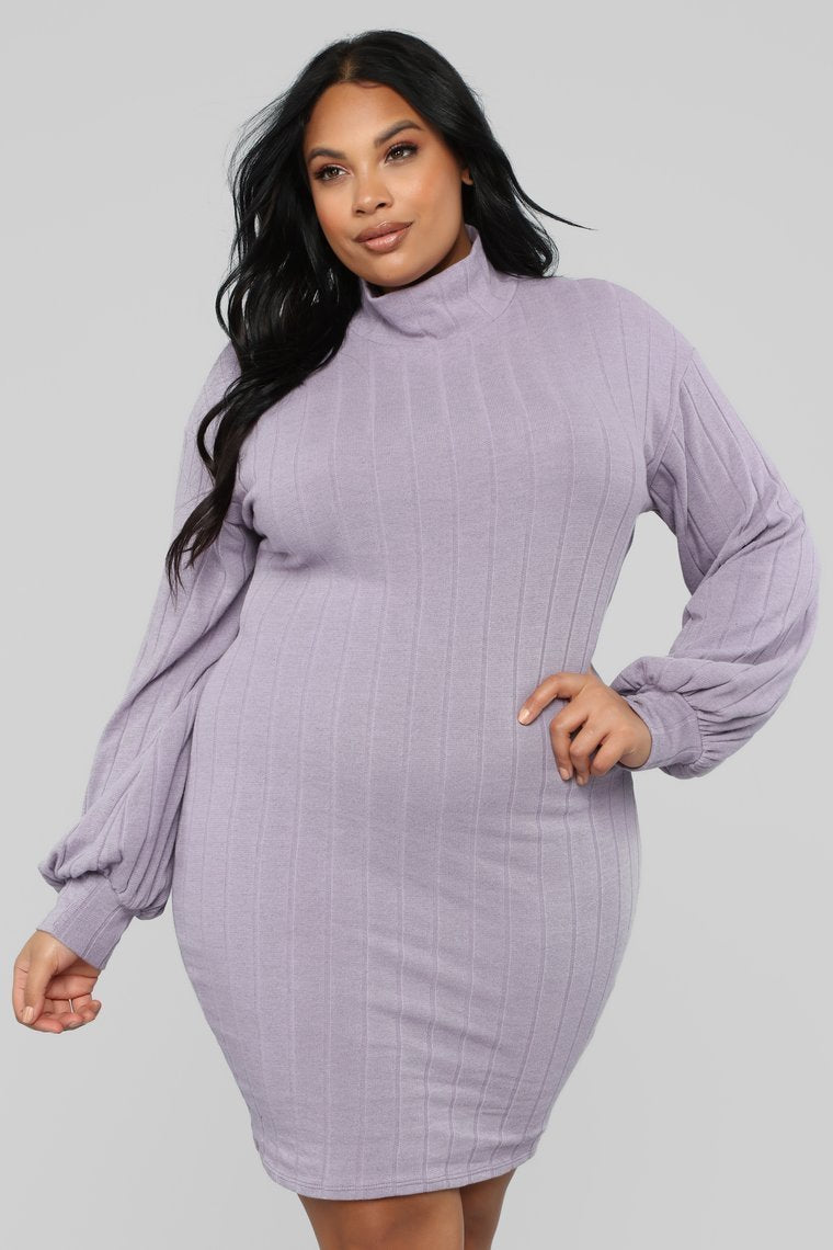 Having It Your Way Sweater Dress - Lavender - jameswhite001