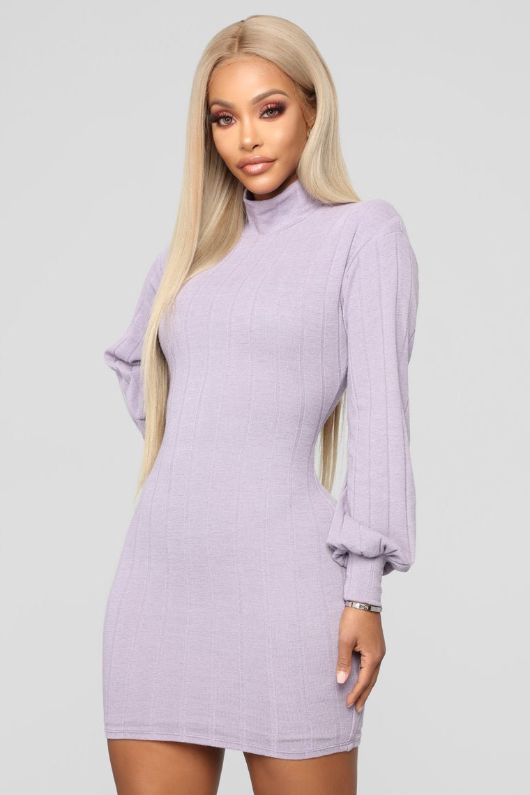 Having It Your Way Sweater Dress - Lavender - jameswhite001