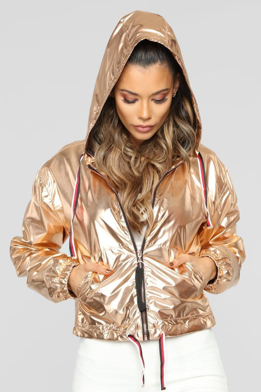 Here To Be Noticed Windbreaker Jacket - Rose Gold - jameswhite001
