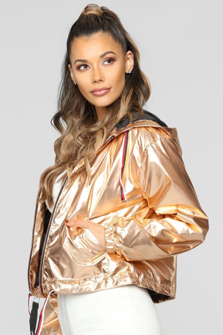 Here To Be Noticed Windbreaker Jacket - Rose Gold - jameswhite001