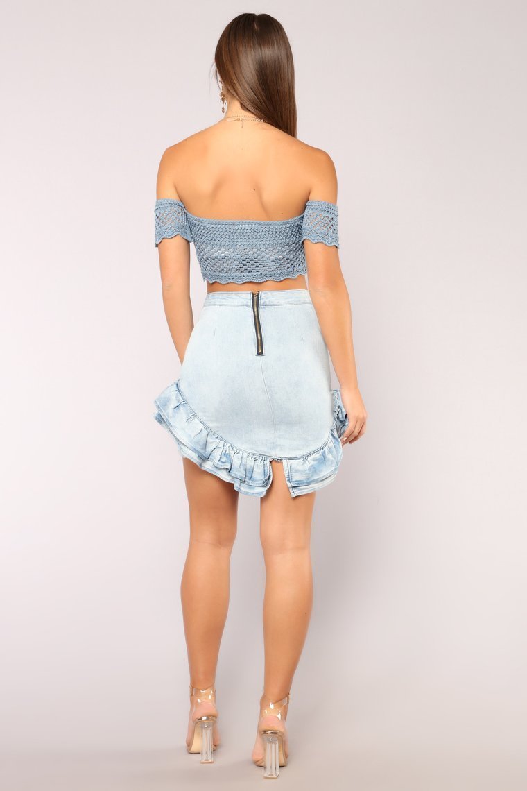 Here To Stay Crochet Top - Blue - jameswhite001