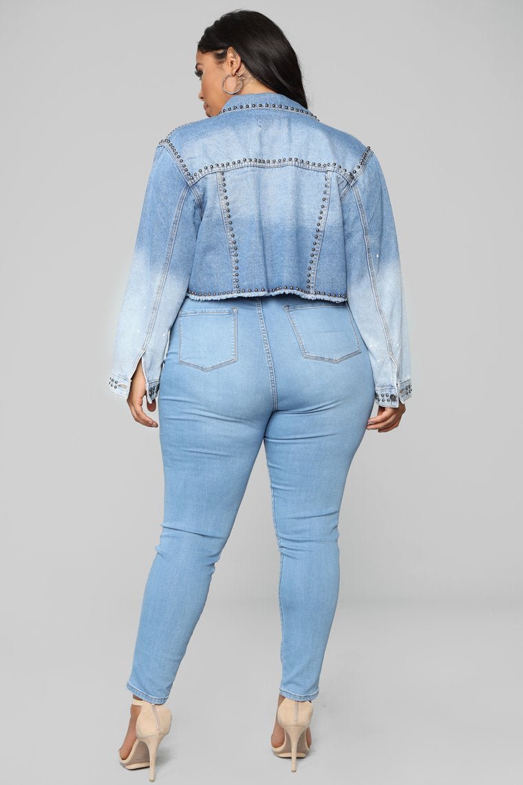 Hey Stud Denim Jacket - Medium Wash - jameswhite001