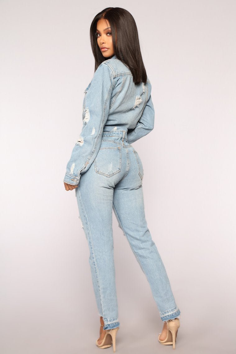 High Jump Denim Jumpsuit - Medium Denim - jameswhite001