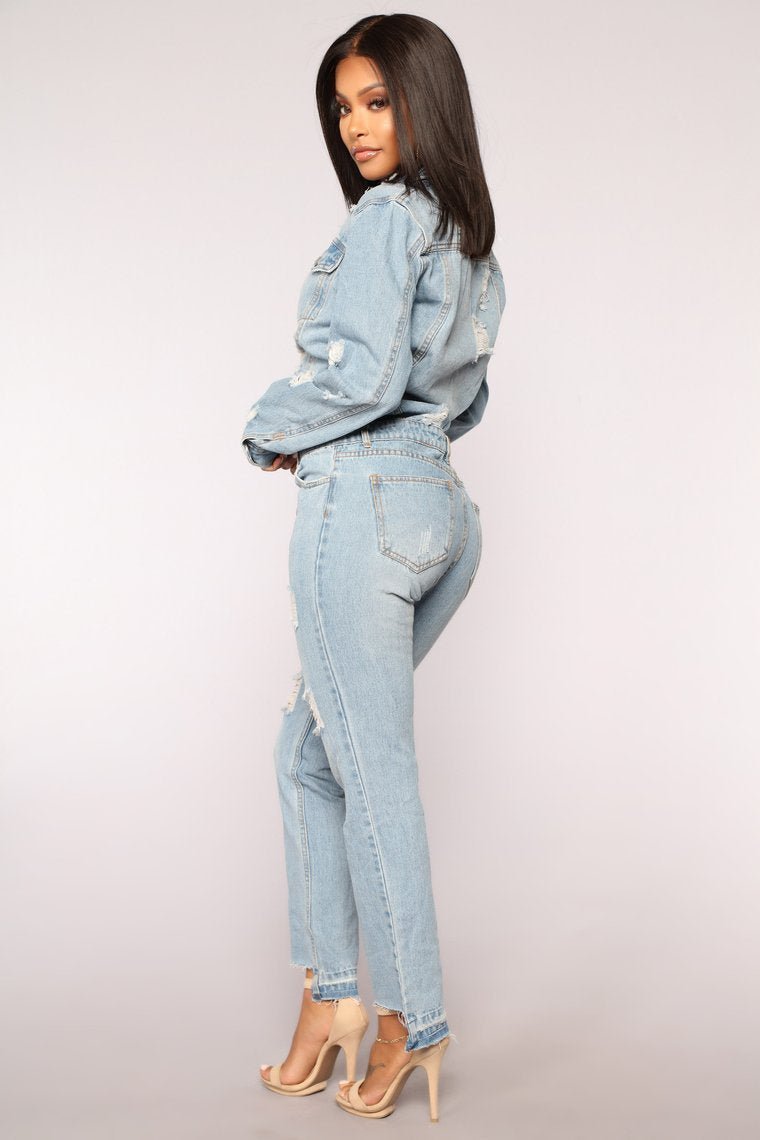 High Jump Denim Jumpsuit - Medium Denim - jameswhite001