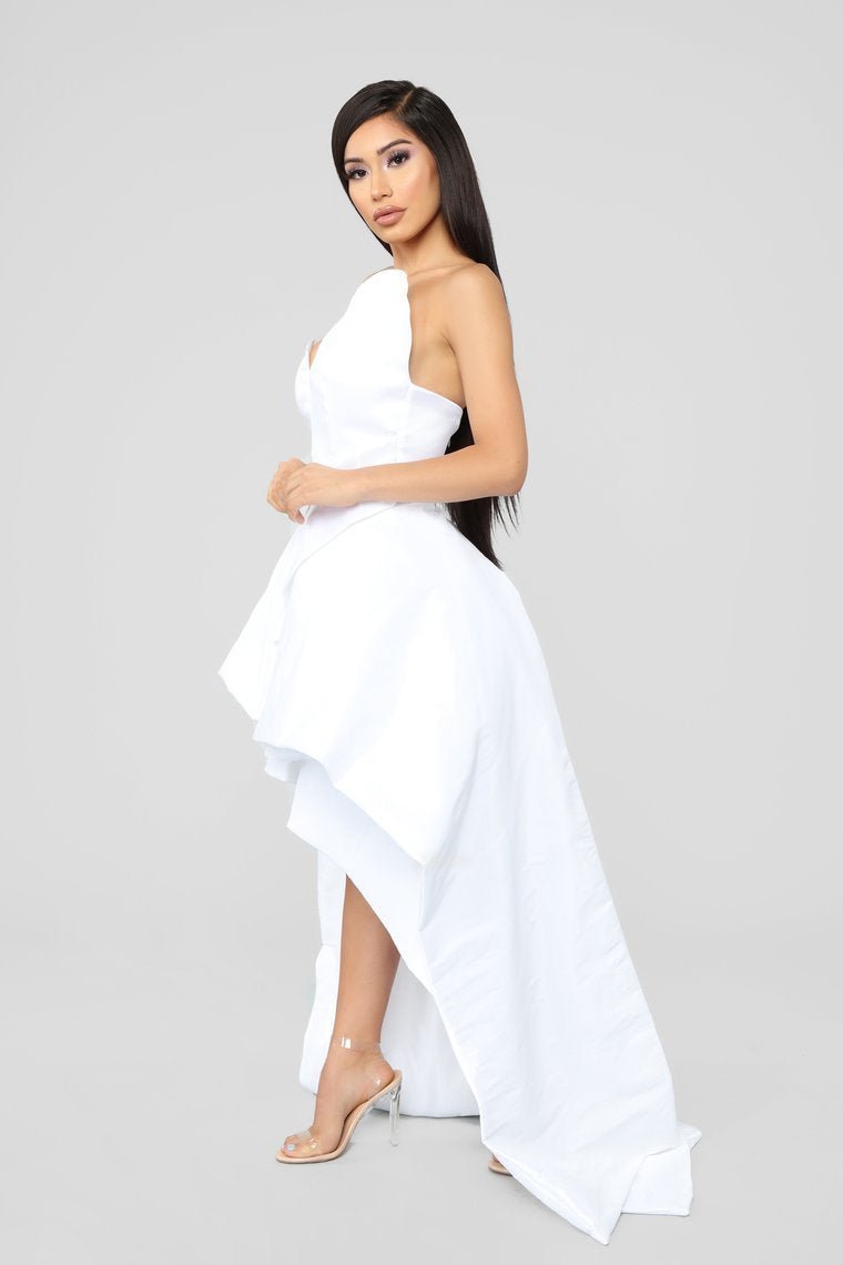High Klass High Low Gown - White - jameswhite001