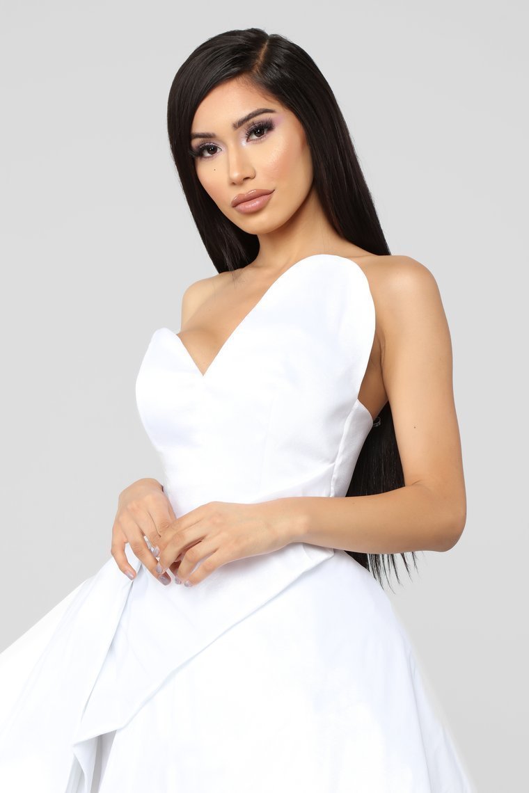 High Klass High Low Gown - White - jameswhite001
