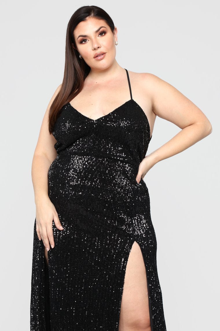 Hollywood Rooftop Party Sequin Dress - Black - jameswhite001