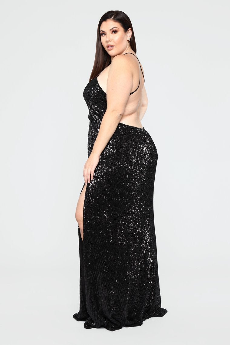 Hollywood Rooftop Party Sequin Dress - Black - jameswhite001