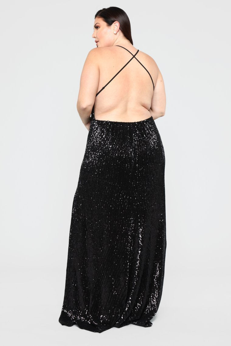 Hollywood Rooftop Party Sequin Dress - Black - jameswhite001