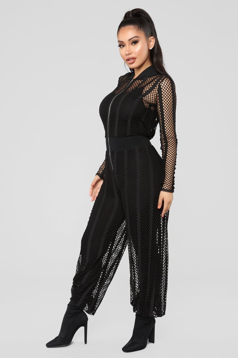 Holy Moly Mesh Jumpsuit - Black - jameswhite001