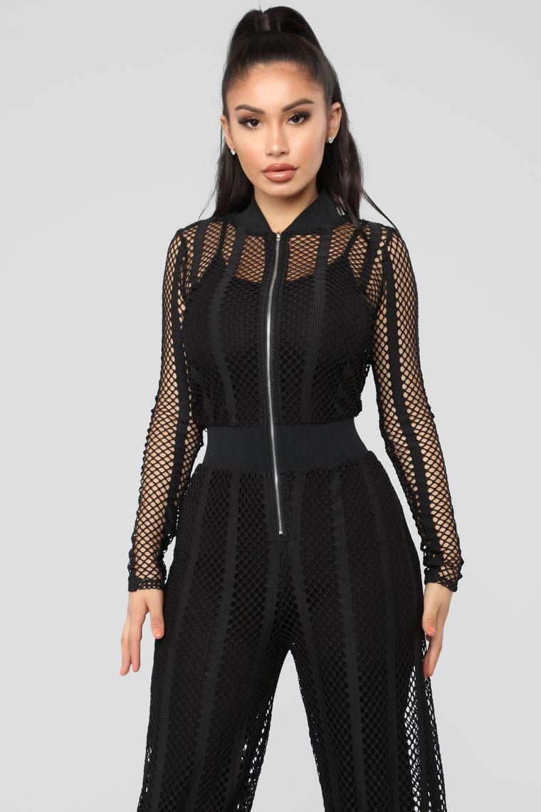 Holy Moly Mesh Jumpsuit - Black - jameswhite001