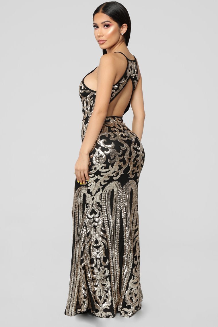 I'm The One Sequin Dress - Black - jameswhite001