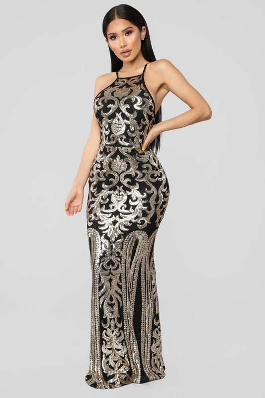 I'm The One Sequin Dress - Black - jameswhite001