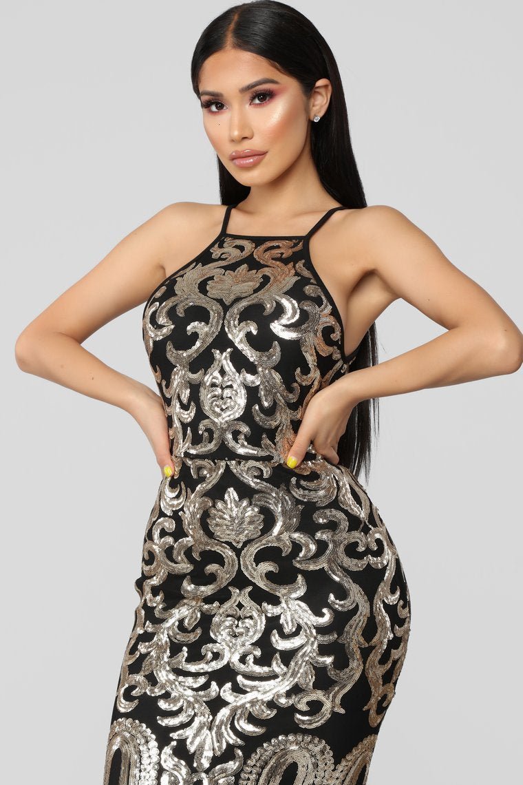 I'm The One Sequin Dress - Black - jameswhite001