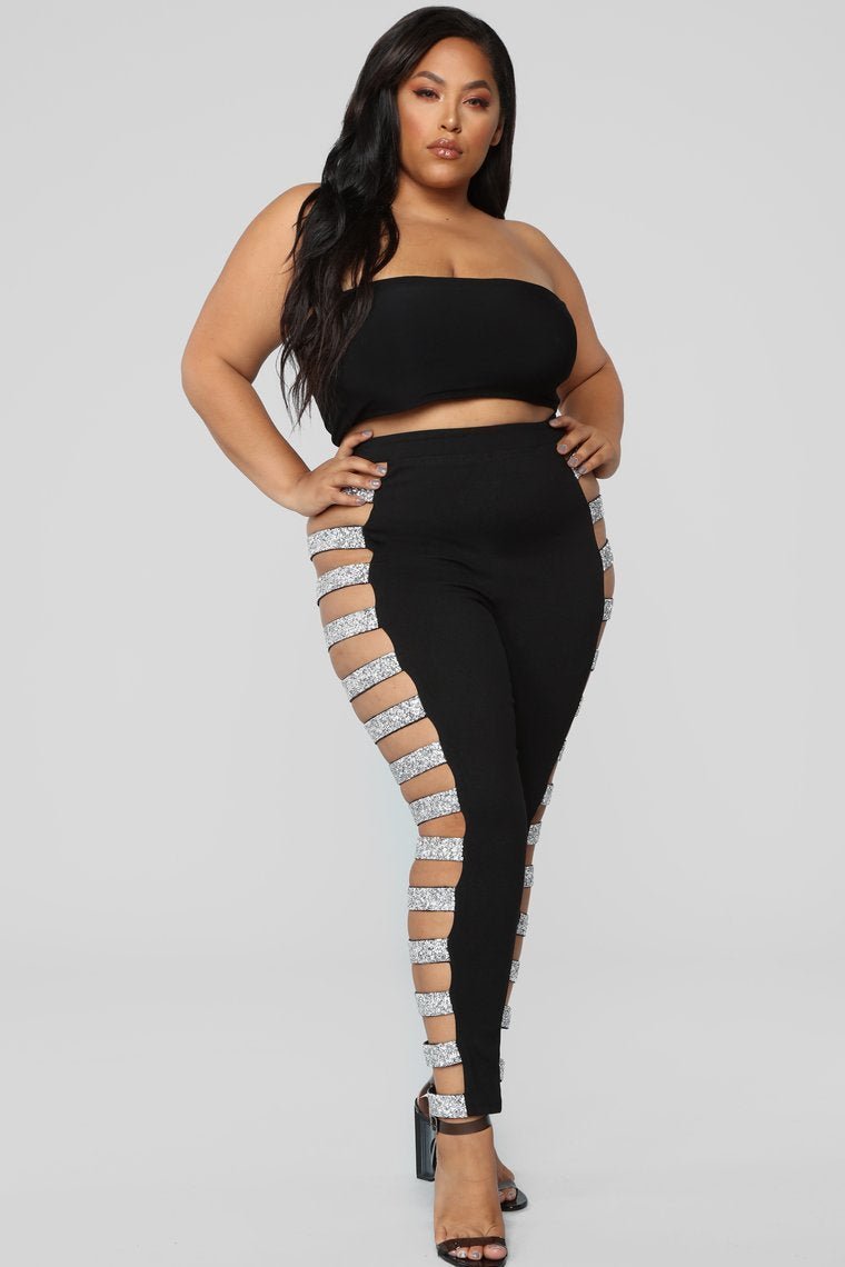 Instant Party Cut Out Pants - Black - jameswhite001