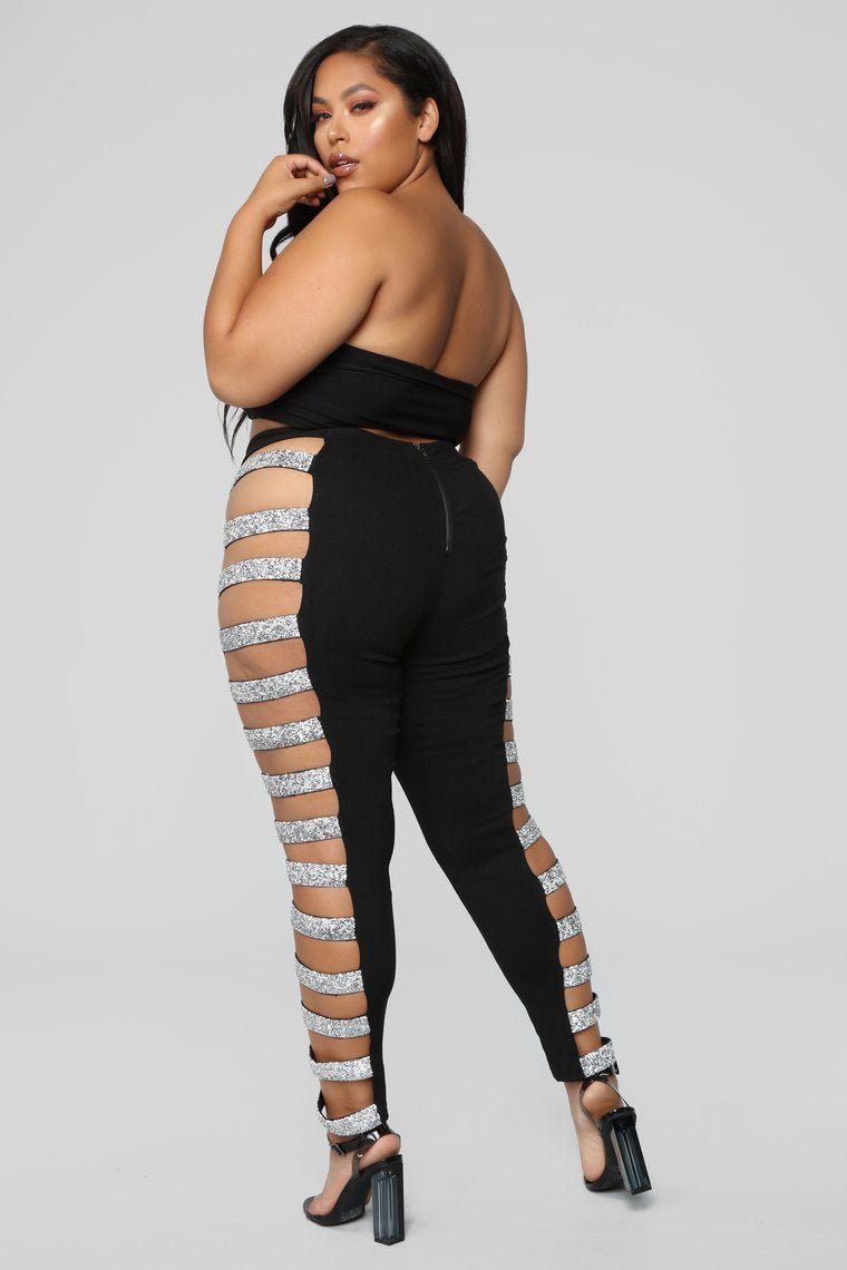 Instant Party Cut Out Pants - Black - jameswhite001