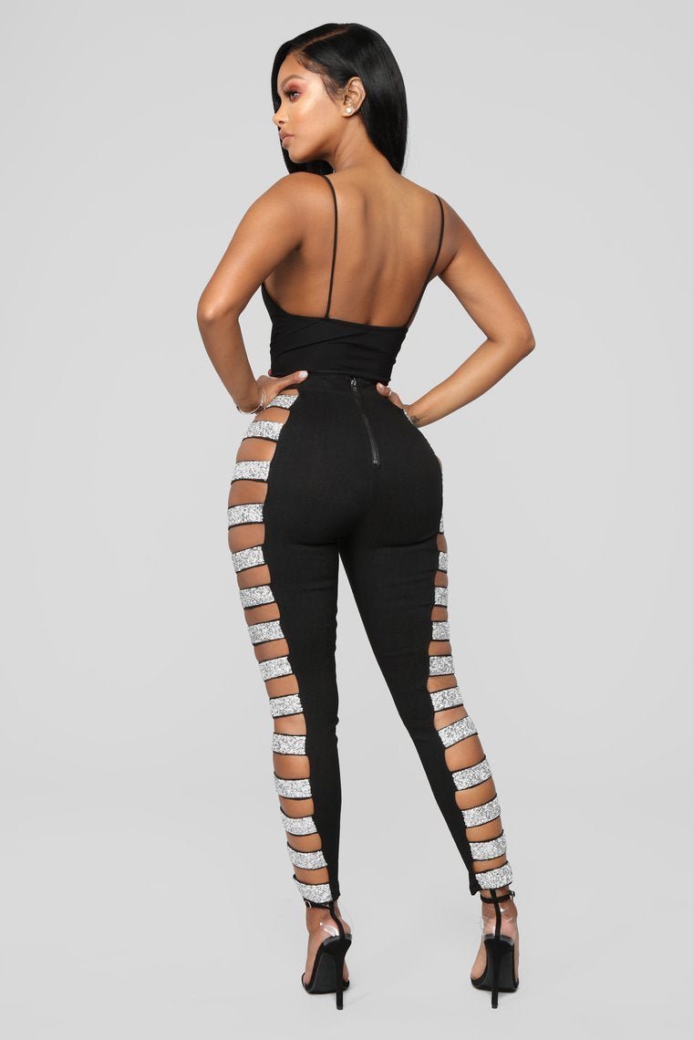 Instant Party Cut Out Pants - Black - jameswhite001