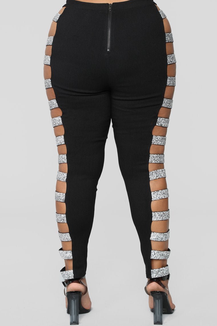 Instant Party Cut Out Pants - Black - jameswhite001