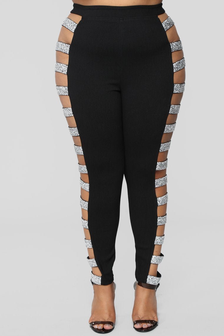 Instant Party Cut Out Pants - Black - jameswhite001