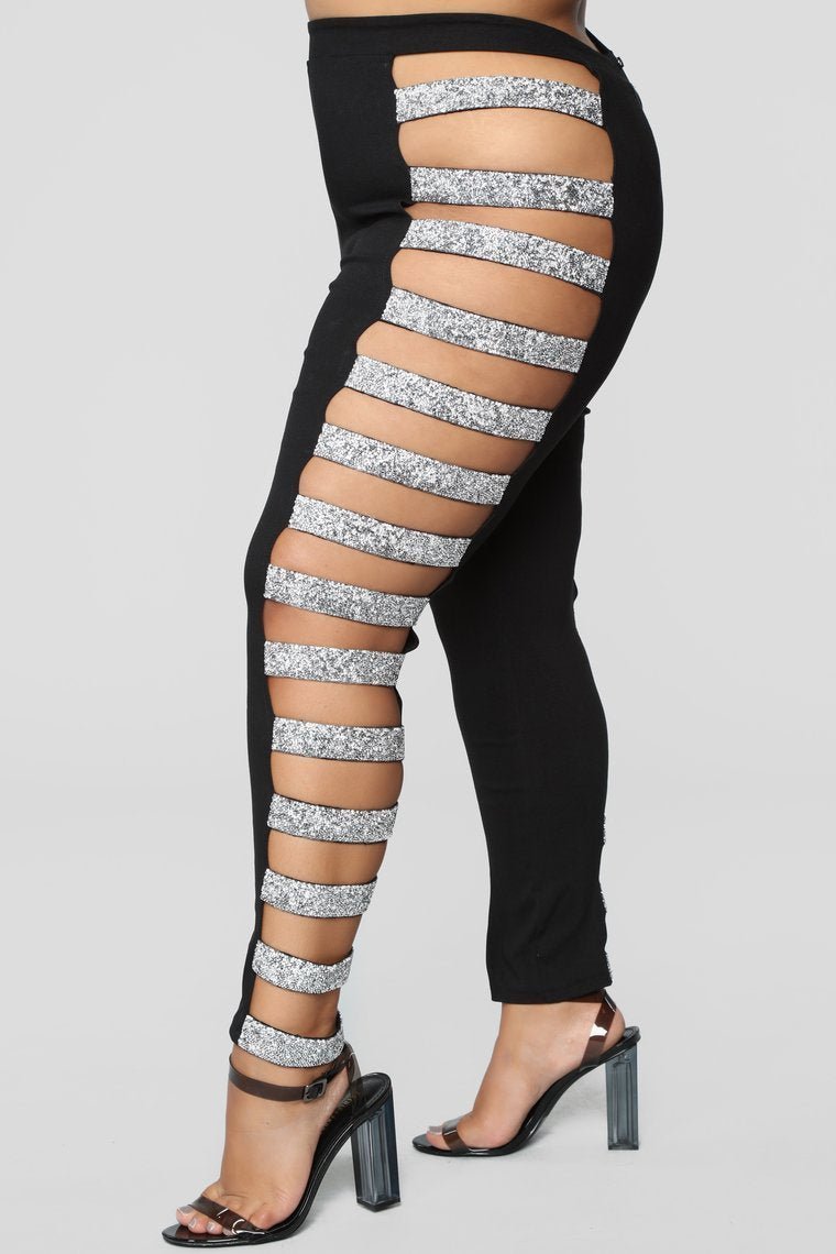 Instant Party Cut Out Pants - Black - jameswhite001