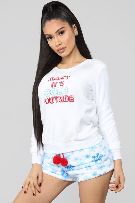 It's Cold Outside PJ Set - Blue/Combo - jameswhite001