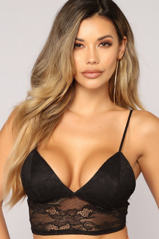 Its Just Us Lace Bralette - Black - jameswhite001