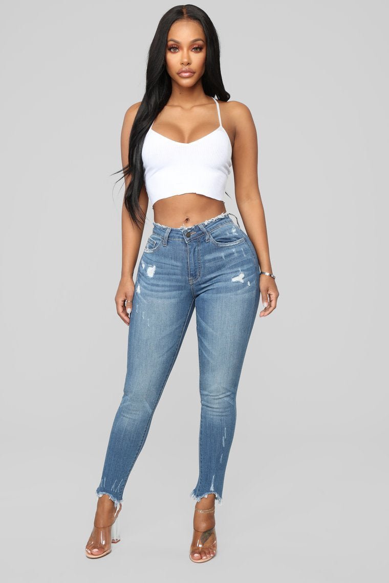 It's The Pride In Me Distressed Jeans - Medium Blue Wash - jameswhite001