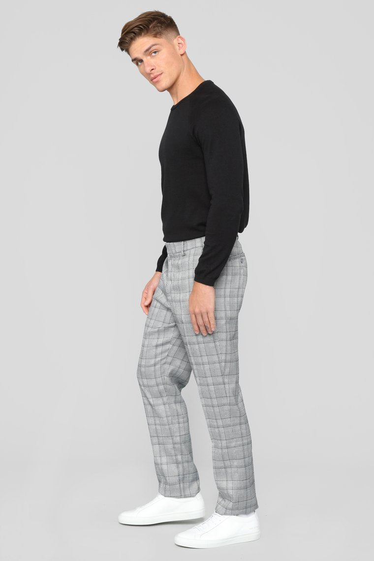 Jackson Trouser Pants - Grey Plaid - jameswhite001