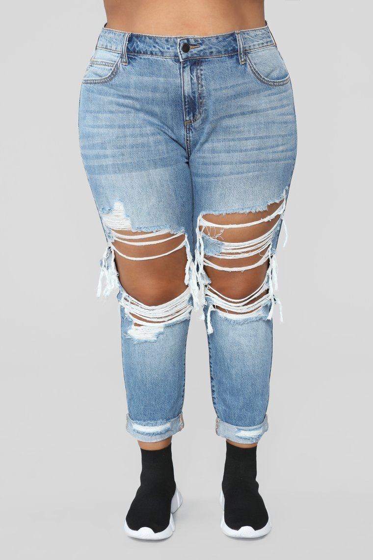 Jax Distressed High Rise Jeans - Light Blue Wash - jameswhite001