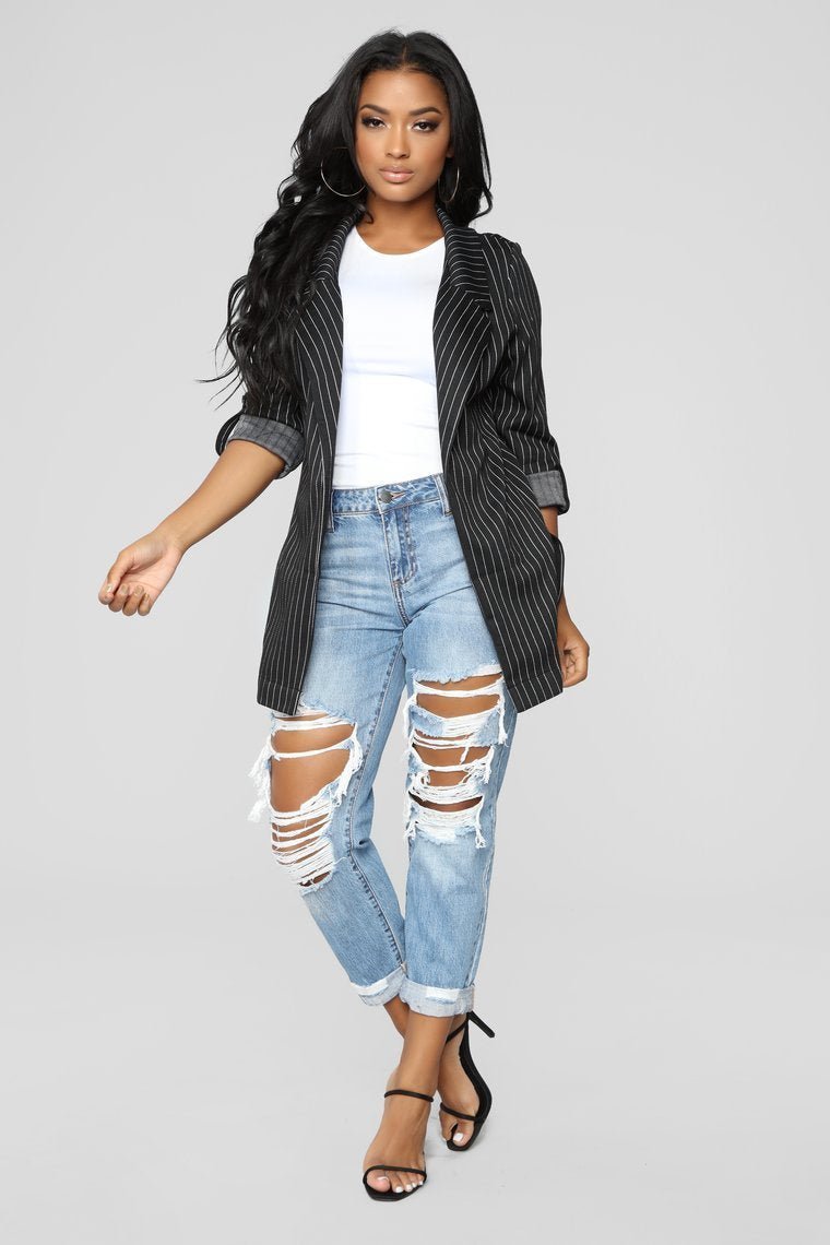 Jax Distressed High Rise Jeans - Light Blue Wash - jameswhite001