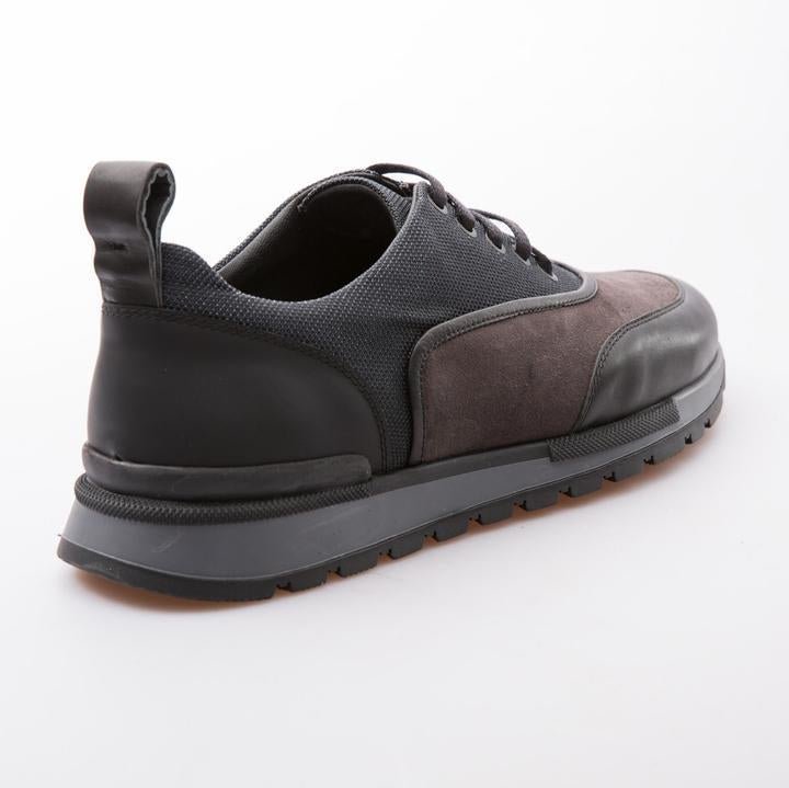 JIM - ANTHRACITE & BLACK - CALF LEATHER & FABRIC - jameswhite001