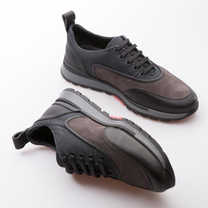 JIM - ANTHRACITE & BLACK - CALF LEATHER & FABRIC - jameswhite001