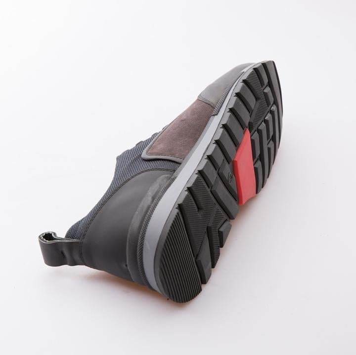 JIM - ANTHRACITE & BLACK - CALF LEATHER & FABRIC - jameswhite001