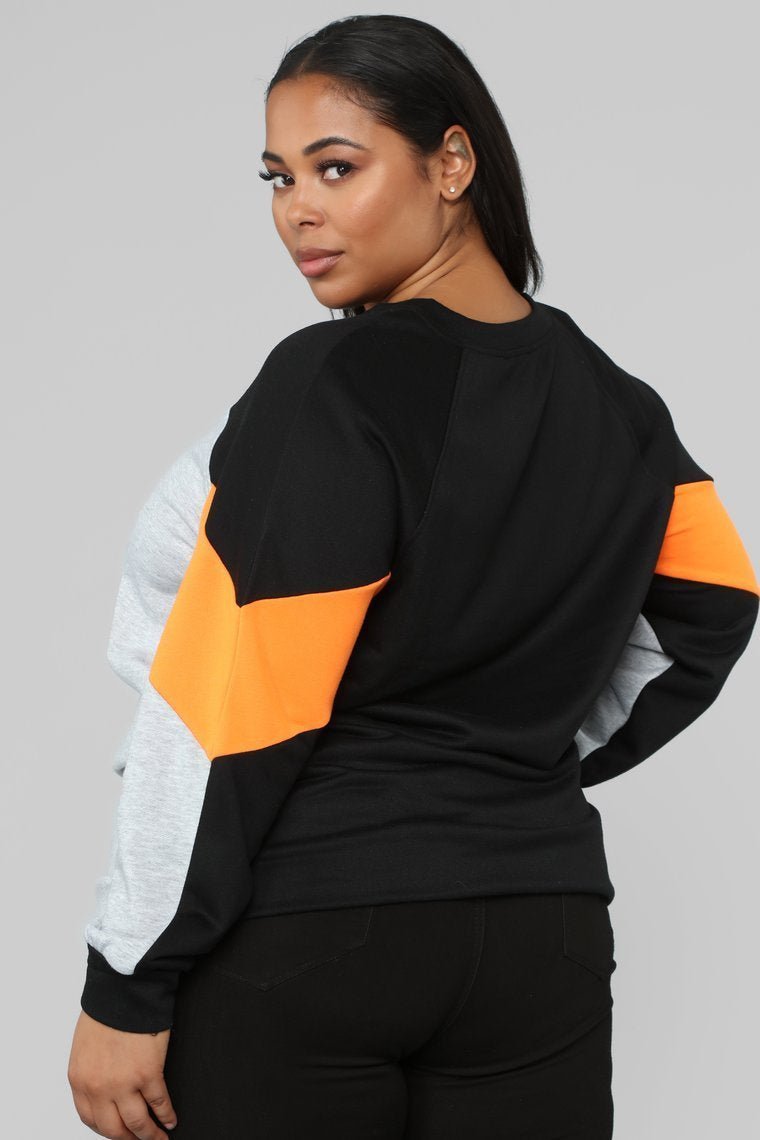 Just Block Him Sweatshirt - Orange/Combo - jameswhite001