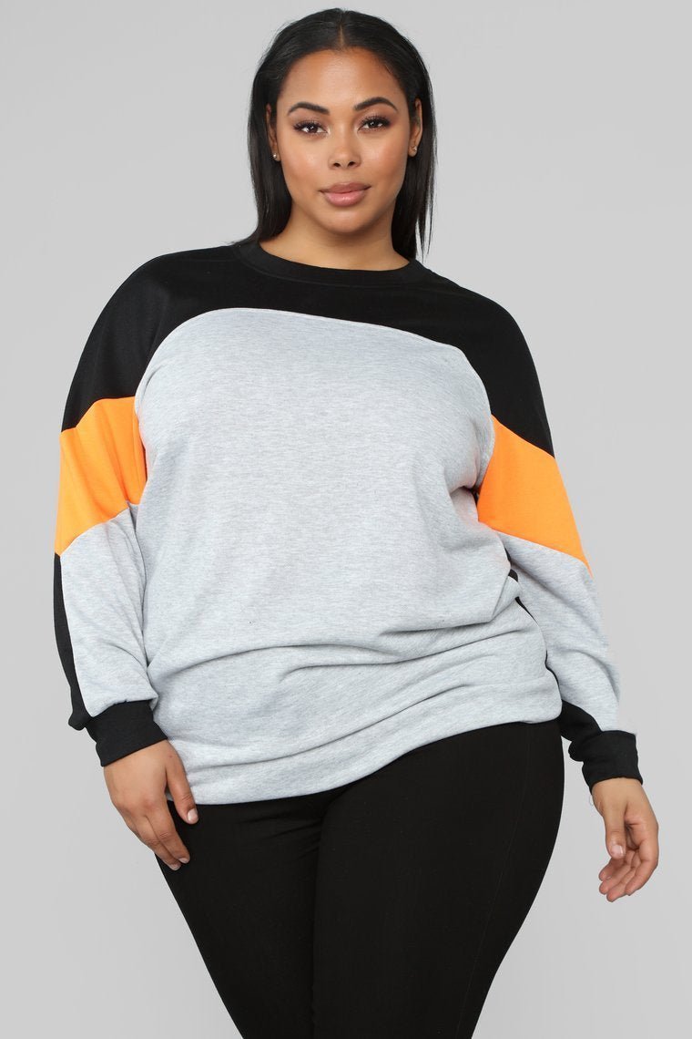 Just Block Him Sweatshirt - Orange/Combo - jameswhite001