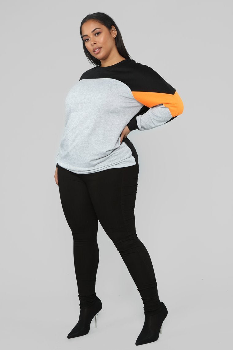 Just Block Him Sweatshirt - Orange/Combo - jameswhite001