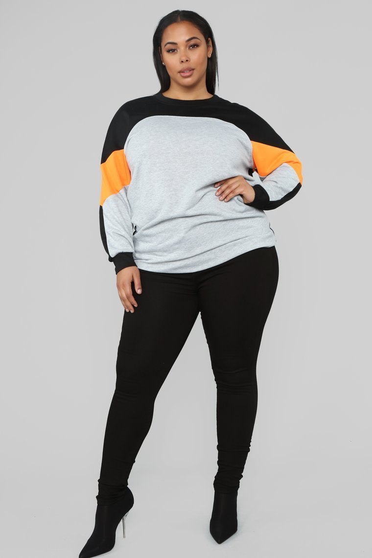 Just Block Him Sweatshirt - Orange/Combo - jameswhite001