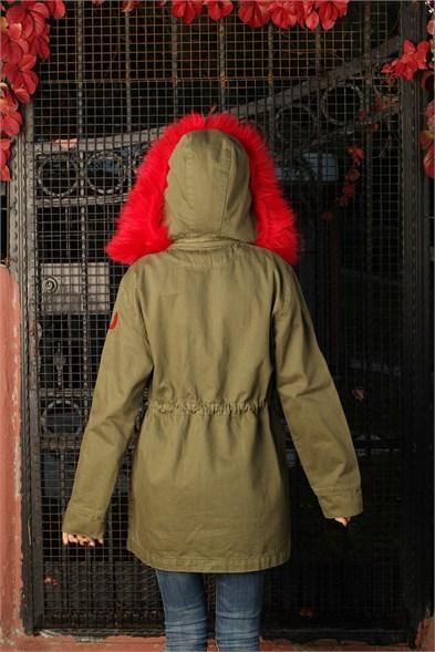 Kadın Kapşonlu Haki Parka (PAVELINA) - jameswhite001