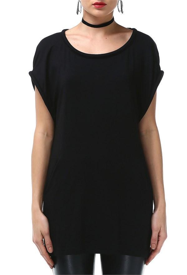 Kadın Siyah T-Shirt - jameswhite001