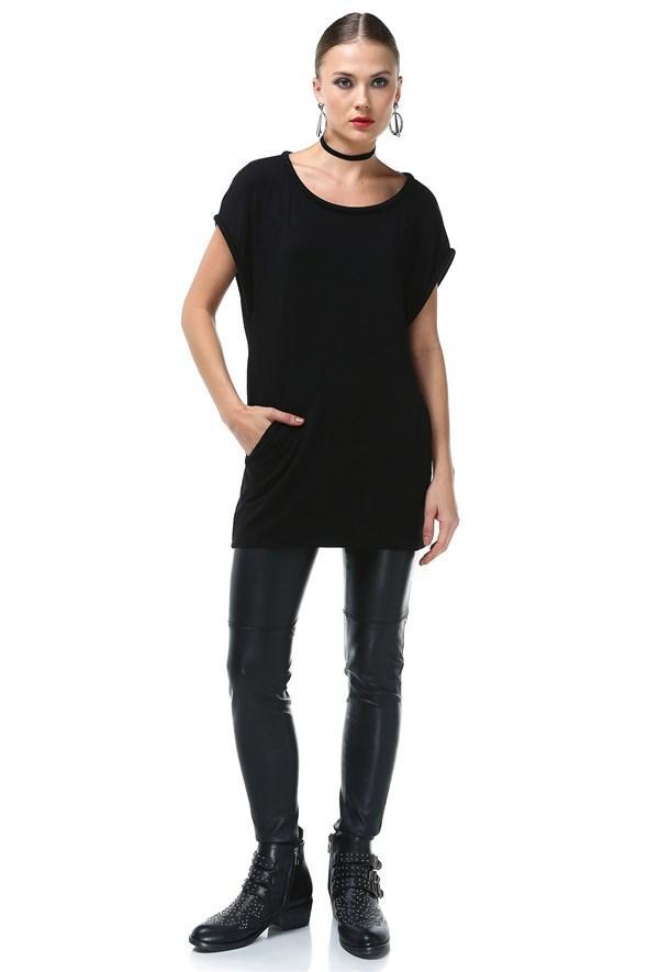 Kadın Siyah T-Shirt - jameswhite001