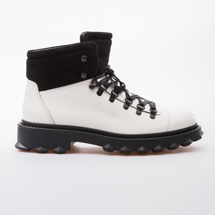 KANYE - WHITE & BLACK - CALF LACK LEATHER - jameswhite001