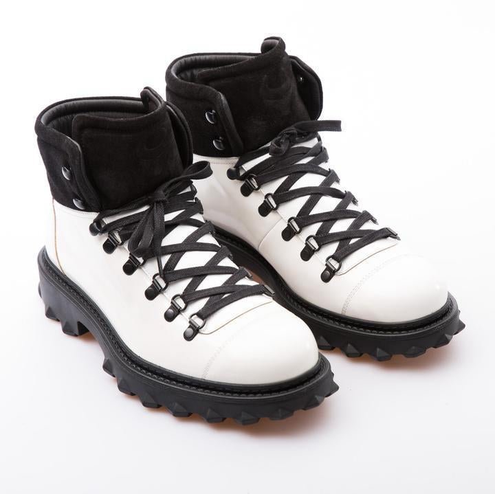 KANYE - WHITE & BLACK - CALF LACK LEATHER - jameswhite001