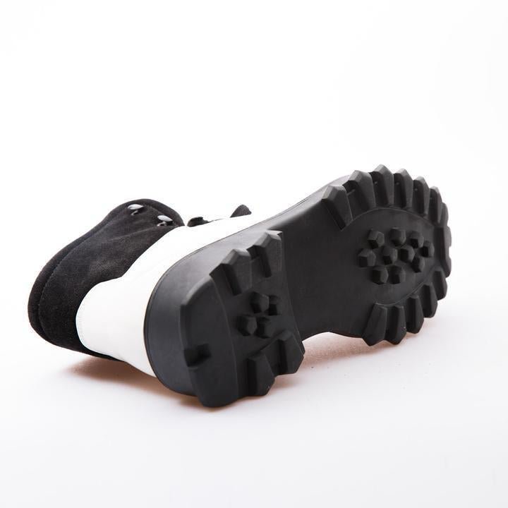 KANYE - WHITE & BLACK - CALF LACK LEATHER - jameswhite001