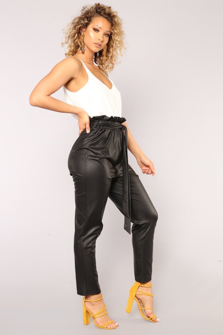 Kassandra Tie Waist Pants - Black - jameswhite001