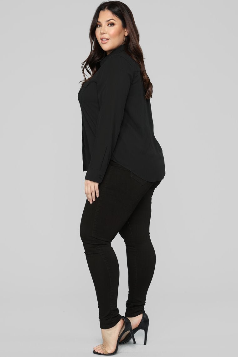 Keeping It Simple Button Down Shirt - Black - jameswhite001