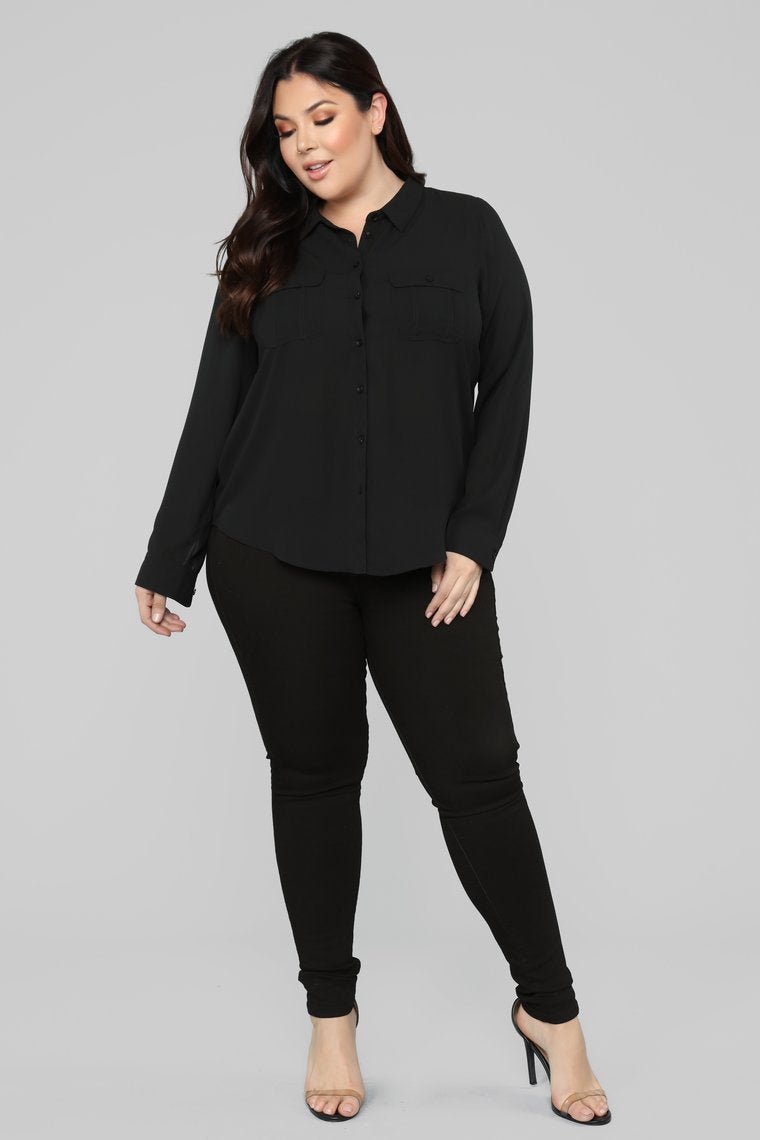 Keeping It Simple Button Down Shirt - Black - jameswhite001