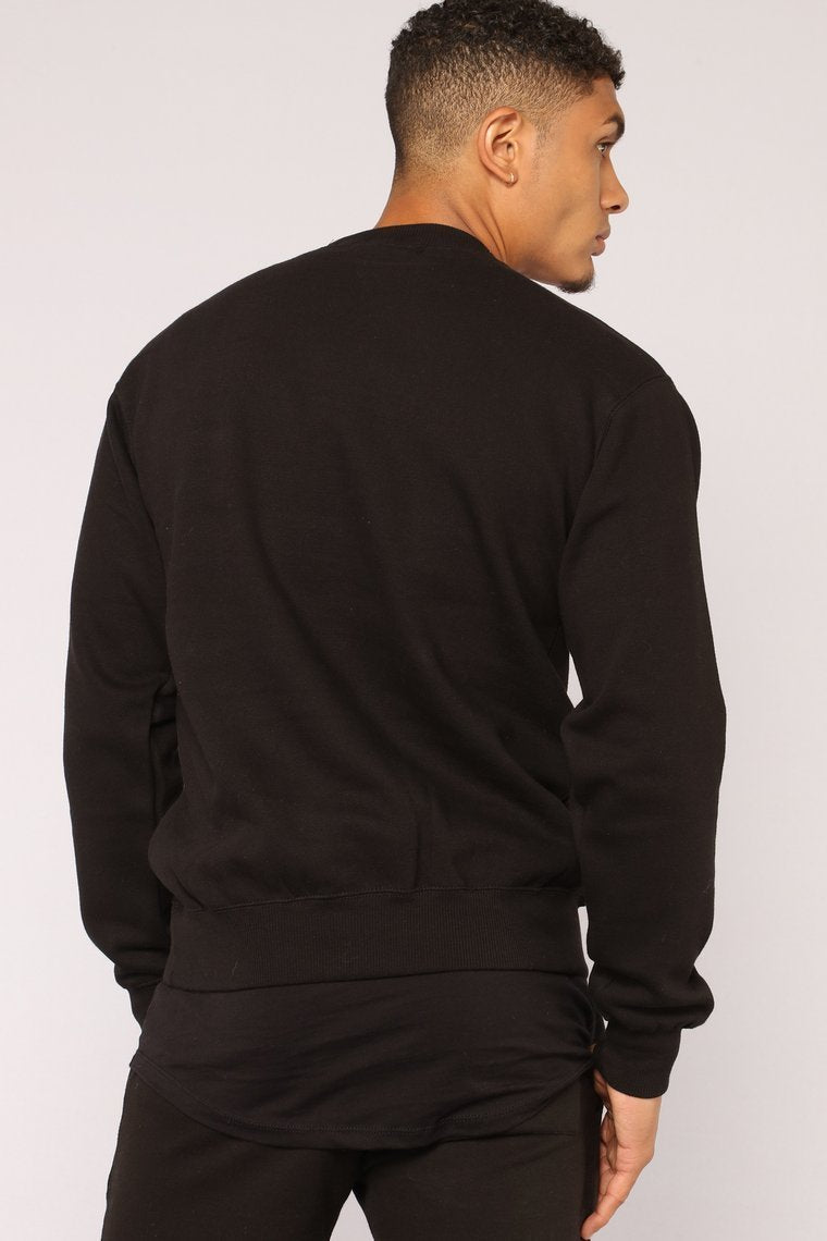 Kurt Crew Sweatshirt - Black - jameswhite001